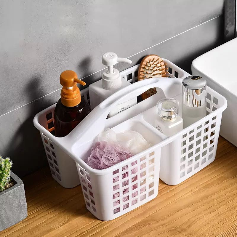 Multigrid Durable Plastic Toiletries Storage Basket, Portable Bathroom Bath Storage Basket, Drainage Holes Plastic Bathroom Storage Organizer Multigrid Durable Plastic Toiletries Storage Basket, Portable Bathroom Bath Storage Basket, Drainage Holes Plastic Bathroom Storage Organizer